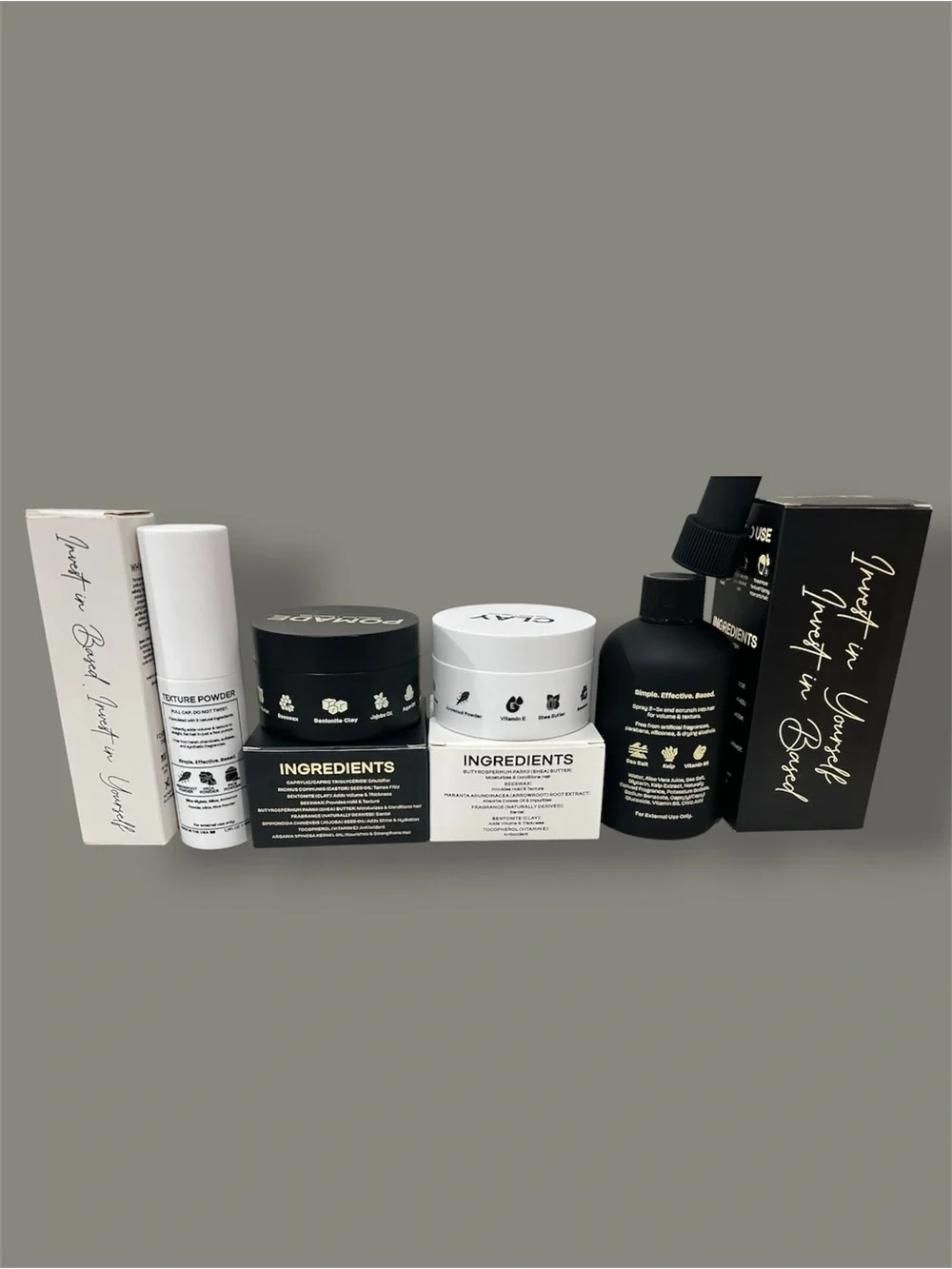 BASED Bodyworks Complete Styling Kit Bundle Set Sea Salt Clay Pomade Powder NIB